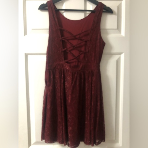 Forever 21 Burgundy Lace Mini Dress - Picture 2 of 2